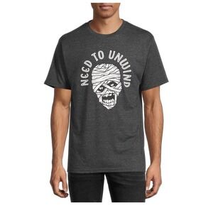 Way to Celebrate Large Men's Halloween Need to Unwind Graphic Tee T-shirt Gray